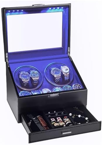 4 Watch Winder and 6 Storage with Jewelry Drawer by JTTechnology