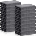 SmoothNovelty 16 Pack Microfiber Bath Towels Bulk, Simple, Dark Gray by SmoothNovelty