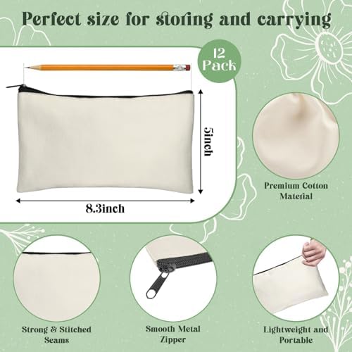 Legigo Blank Canvas Bags Zipper Pouch Makeup Bags Pencil Pouch Bulk - Image 2