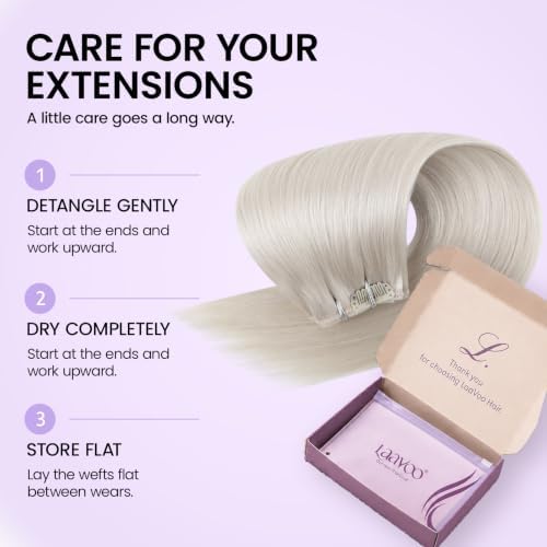 LaaVoo Human Hair Clip In Extensions, for daily use, 12 Inch 5Pcs 80g - Image 6