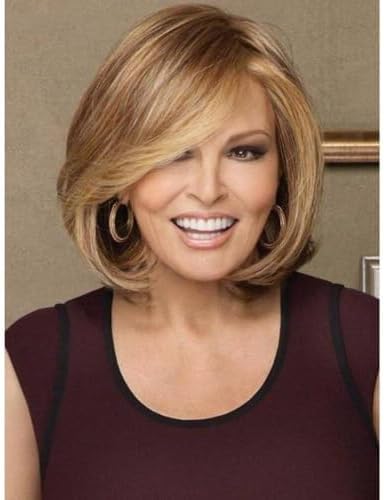 Raquel Welch Upstage Lace Front & Monofilament Mid-Length Page Synthetic Wig by Hairuwear, Petite Cap, RL19/23SS Shaded Biscuit by Unknown