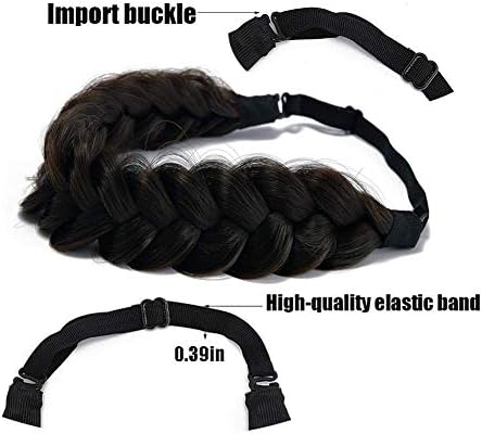 Synthetic Hair Braided Headband Classic Wide Strands Wedding Disorderly Fluffy Braids Wig Band Women Beauty Accessory - Image 2