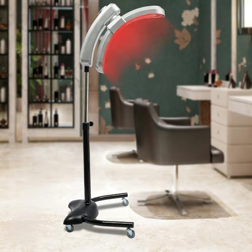 Standing Hair Dryer, 950W Vertical Hair Styling Heater, Professional Floor Hair Color Processor 360° Swivel Salon Hair U-Shaped Heater with with TEM & Time Adjustment for Perms, Hot Oil (Silver) - Image 2