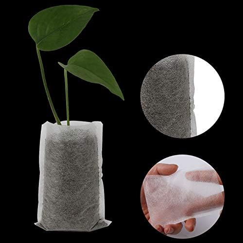 Augshy Nursery Growing Bags, 400pcs Fabric Plant Bags, Non-Woven Plants Grow Bags, Seeding Starter Bag Seedling Plants Pots Home Garden Outdoor Greenhouse Supplies - Image 3