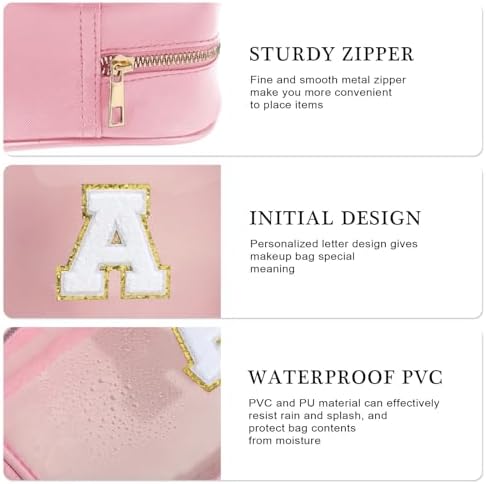 YOOLIFE Birthday Gifts for Kids Girls | Travel Toiletry Bag | Pink Clear Makeup Bag for Teen Girl Kids Cosmetic Bags Gift for 5 6 7 8 9 10 11 12 13 Year Old Girls Birthday Gifts for Girl Initial D - Image 5