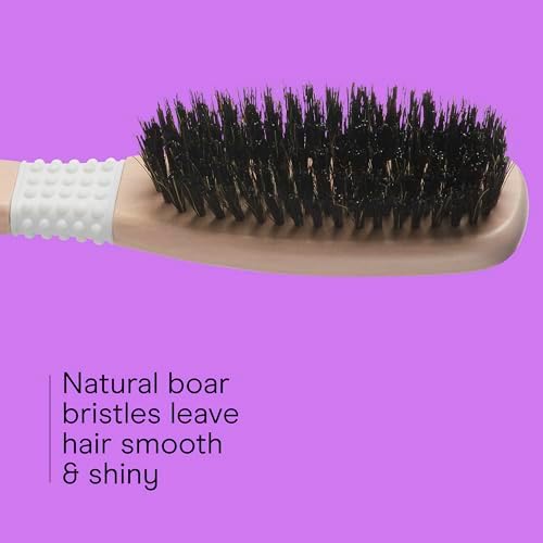 Conair Boar Bristle Hair Brush for Women, Natural Wood Handle Styling Brush for Sleek Slick Back Hair, Reduces Frizz, Adds Shine, Smooths & Detangles All Hair Types - Image 3