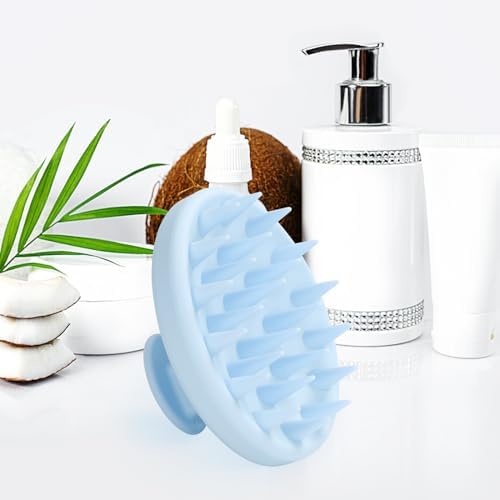 Meartchy Silicone Scalp Massager, Scalp Scrubber for Hair Growth with Soft Bristles, Scalp Exfoliator Brush Dandruff Removal Shampoo Brush for Wet Dry Scalp Care (Light Blue) - Image 5