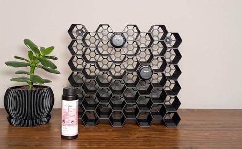 Markvicka Designs Small Bottle Wall Mount Organizer for Shades EQ Storage | Hexagon Style Organizer | Stackable & Wall-Mount Salon Decor for Hair Dye Bottles by Unknown