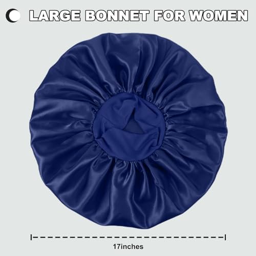 2 Pcs Extra Large Satin Hair Bonnet for Sleeping Cap for Women Men - Image 6