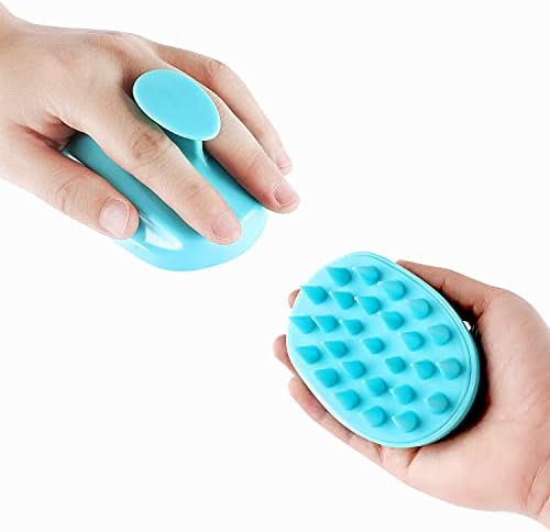Scalp Massager Shampoo Brush, Hair Scalp Scrubber Shower Hair Brush Head Massager for Stress Relax Hair Growth, Dandruff Brush Scalp Exfoliator for Women Men Kids Pets, Blue - Image 4