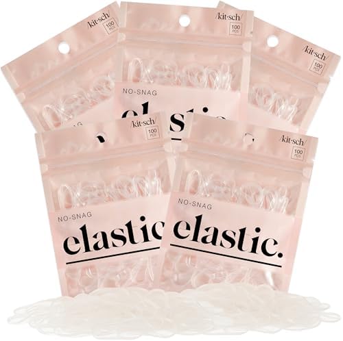 Kitsch Hair Ties No Damage for Kids, Teens and Women - Clear, 500pcs by Kitsch