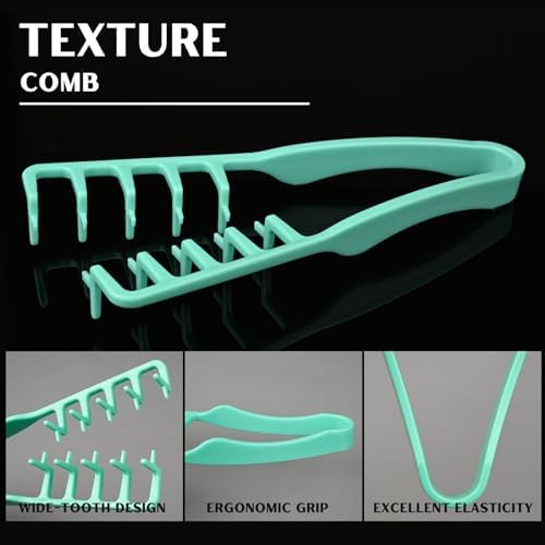 Textured Styling Comb for Men | Volumizing & Wide Tooth Comb | Fluffy Texture Styling Tool | Quad Miracle Comb for Hair Men (Blue, Large) - Image 3
