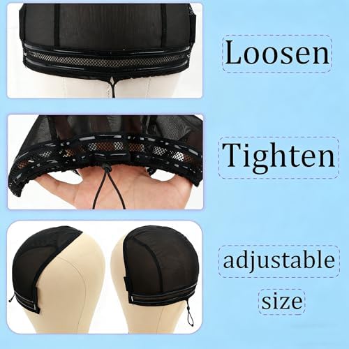U Part Wig Cap with Drawstring & Anti-Slip Silicone Band (4×4 in) - Image 7