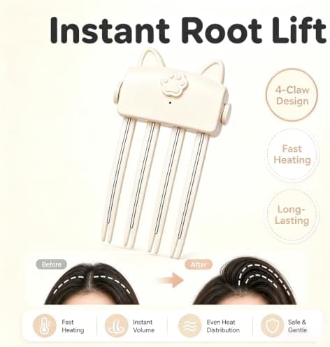 Wireless Heated Root Volumizer Clip, Beige - Image 2