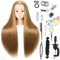Headdoll 26"-28" Mannequin Head Styling Mannequin Head for Hair Styling and Free Table Stand Training Head Manikin Cosmetology Doll Head with Long Fiber Hair Hairdresser Practice Head for Stylist by headdoll