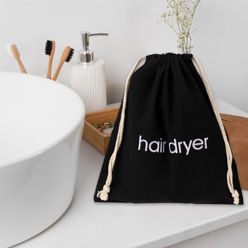 Hair Dryer Bag with Drawstring - Travel Container for Hair Tools, Use at Home, Gym, Hotels (Black) - Image 5