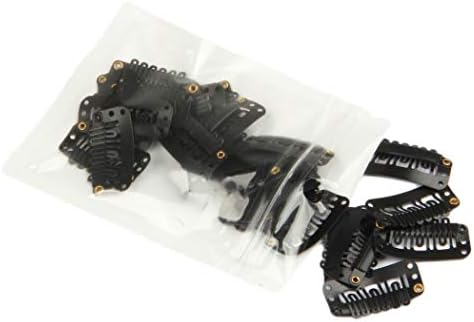 20 Pcs U-Shape Stainless Steel Snap Clips for Hair Extensions, Wigs, Hairpieces - Black Wig Accessories Clips & Combs - Image 2
