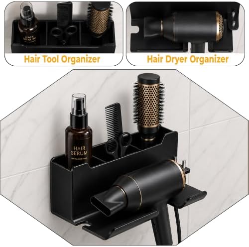 Hair Dryer Holder Wall Mounted, Blow Dryer Holder, Hair Tool Organizer - Image 5