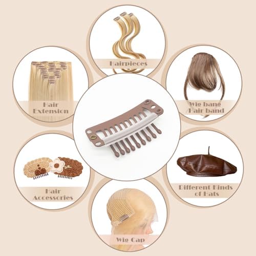 Dreamlover Stainless Steel Hair Extension Clips, Brown, 9 Teeth, 30 Pieces - Image 6