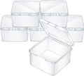 Jetec 6 Pieces Small Clear Plastic Storage Box, 2.5 x 2.5 x 1.6 Inch by Jetec