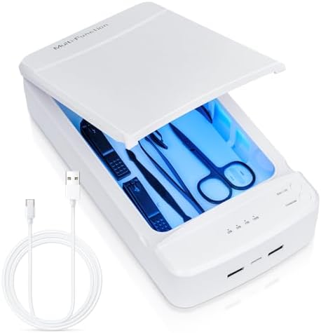 LXIANGN Nail Tool Cleaner with Blue Light, Portable USB Cleaning Box by LXIANGN