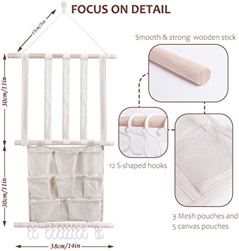cherrboll Hair Bows Holder Headband Organizer for Girls, Hair Clips Hanger Storage with Hooks, Wall Hanging Decor for Nursery Room - Image 4