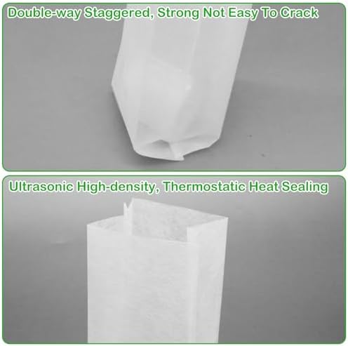 CANIPHA 60Pcs Nursery Grow Bags, Biodegradable Non-Woven Fabric Plant Bags, Seedlings Growing Pots for Vegetable Flowers Fruits Tree Planting (12.2 3.3 Inches) - Image 3