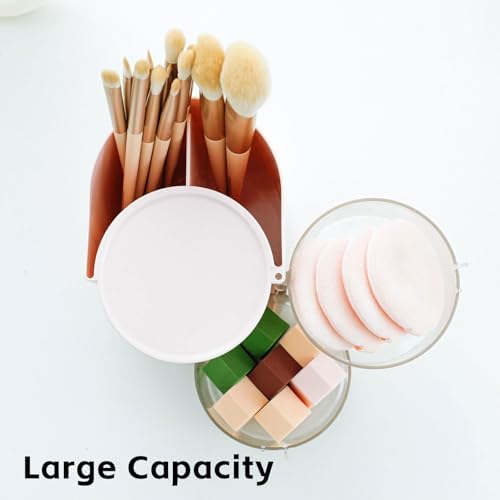 FABROK 2-Layer Hair Accessories Organizer with Hair Brush Holder, Pink - Image 3