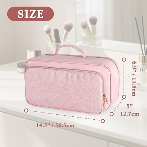 Fasrom Travel Makeup Bag for Women, Large Capacity Cosmetic Organizer Case - Image 5