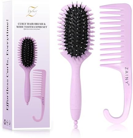 ZAINY Curly Hair Brush Defining Comb for Curly Hair Volume Curl Brush Set by ZAINY