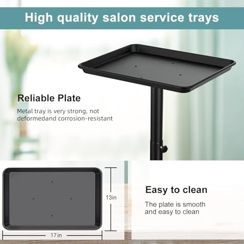 Salon Tray on Wheels, Salon Rolling Tray with Adjustable Height, Hair Stylist Tray, Suitable for Tattoo Tray and Dental Tray - Image 3