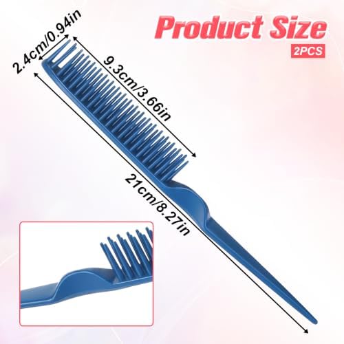 2 Pcs 3 Row Styling Comb for Natural Detangling, Curling Hair Styling Brush - Image 2