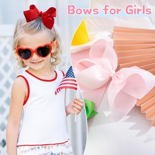 Oaoleer 40 Colors 4.5" Hair Bow Clips for Girls Tolddler Hair Accessories - Image 4