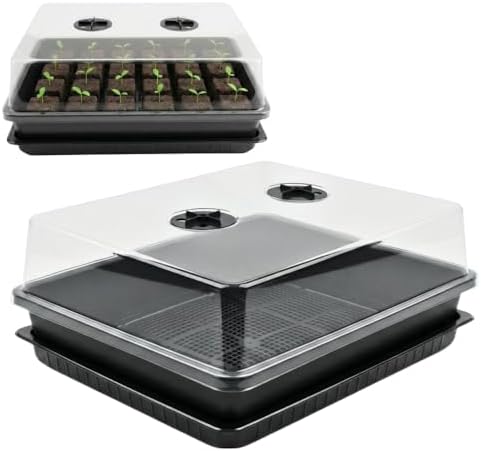 Soil Blocking Trays 5-Set 15x12inch Mesh Trays Flat Plant Tray with Humidity Domes, Nursery Supply for Microgreen, Seed Starting, Indoor Gardening, and Greenhouse by Highqualityplantingtrays