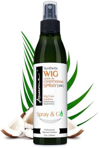 Awesome Synthetic Wig Leave-in Conditioner Spray, pH6, Professional Wig Care Solution, Detangle Spray, Moisturizes & Replenishes Synthetic Wigs, Easy Combing, Contains Coconut Oil, 7 fl oz by Awesome