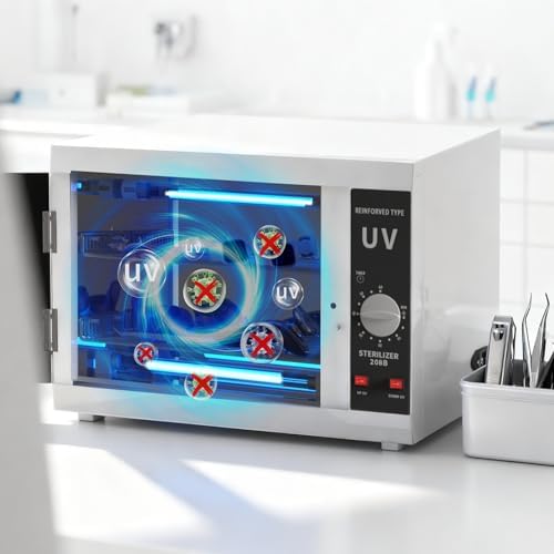 12L Nail Tools Cleaning Machine, Professional Dual Lamps System Cabinet - Image 5