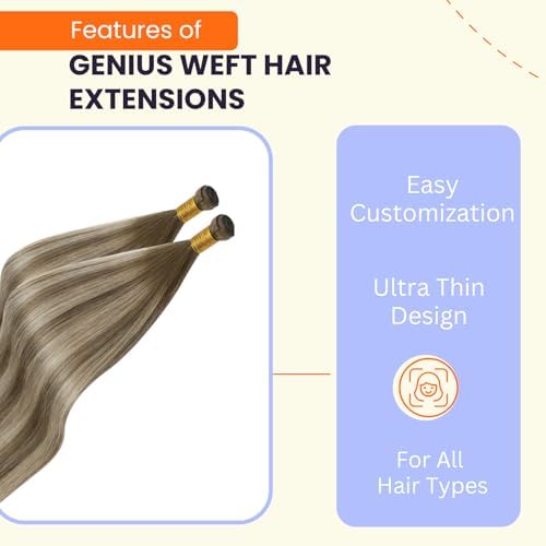 Full Shine Genius Weft Real Human Hair Extensions for Women 20 Inch 120g - Image 3
