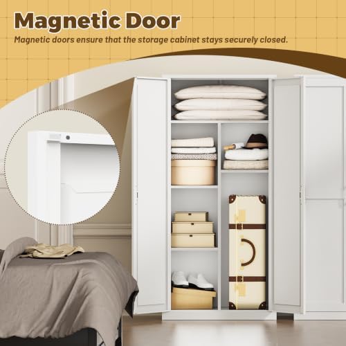 71" Tall Metal Storage Cabinet with Doors,Pantry Cabinet - Image 6
