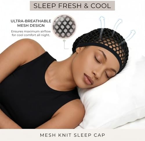 2 Pcs Premium Mesh Hair Net for Sleeping - Ultra-Wide Soft Band, Breathable Crochet Hair Wrap for Silk Press, Shower - Image 5