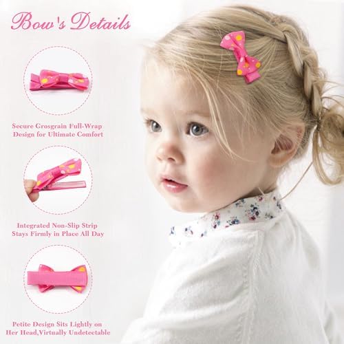 JOYOYO 60Pcs Baby Hair Bows Tiny Alligator Clips for Infant Toddler Girls - Image 3