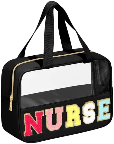 BuyCard Nurse Gift Chenille Letter Bags Clear Makeup Bag for Travel by BuyCard