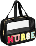 BuyCard Nurse Gift Chenille Letter Bags Clear Makeup Bag for Travel by BuyCard