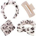 7 Pcs Spa Set, Facial Headband and Wristband Set, Skincare Accessories, College Style Girl Idea Gifts, Hair Accessories for Women and Girls （Beige Leopard ） by Unknown