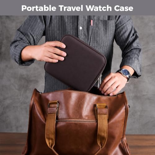 ProCase 6-Slot Travel Watch Case for Men, Hard Shell Storage Box -Espresso - Image 4
