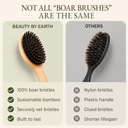 Boar Bristle Hair Brush for Fine & Thin Hair – 100% Soft Natural Bristles - Image 6