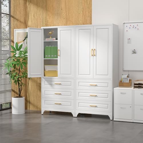 SteeLoong 75" Metal Storage Cabinet with Doors and 2 Adjustable Shelves - Image 7