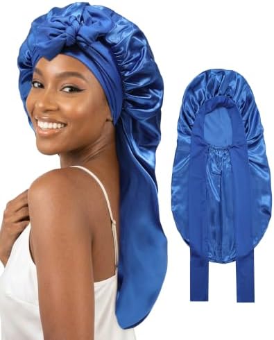 AWAYTR Long Satin Bonnet for Braids - Double Layer Hair Bonnet for Sleeping by AWAYTR