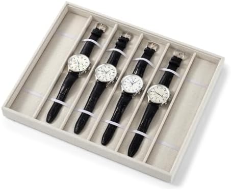 6 Slot Watch Tray, Watch Organizer for Drawer & Dresser White - Image 4