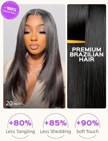 20 Inch 6x5 Glueless Lace Closure Straight Wig Natural Black - Image 6