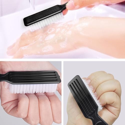 NICEMOVIC 10 Pcs Nail Brush for Cleaning Fingernails, Handle Grip Nail Scrubber Brush, Hand Fingernail Cleaner Brush Manicure Tools Scrub Cleaning Brushes, Use for Toe and Nail Cleaning (Black) - Image 3